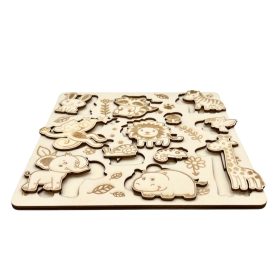 Fa állatos puzzle gyerekeknek
