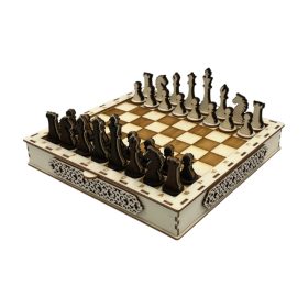 Lézervágott fa sakk készlet