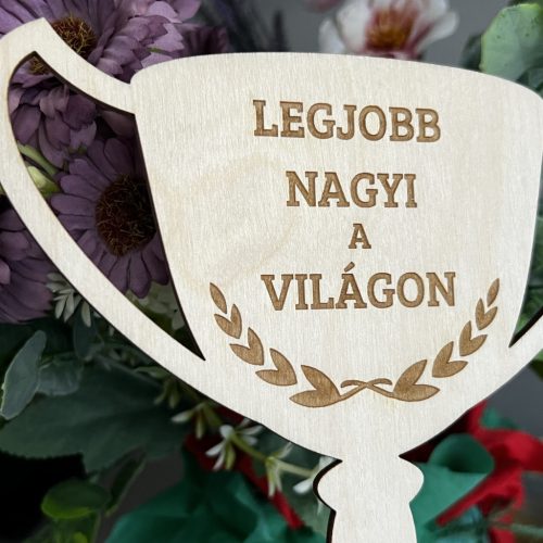 Egyedi gravírozott díj – „Legjobb … a világon” trófea (23 cm)