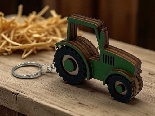 Traktoros kulcstartó