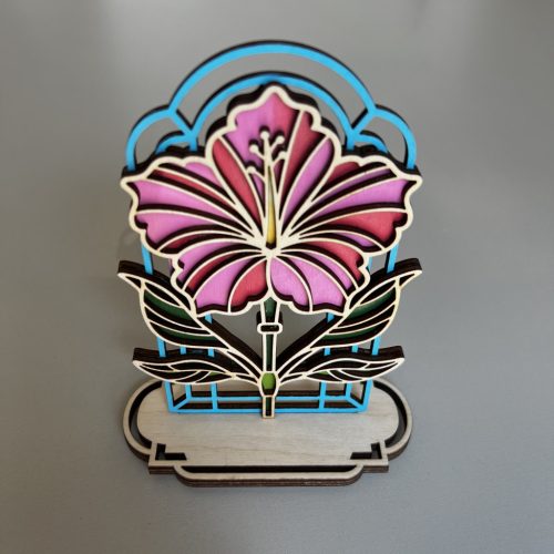 Hibiszkusz virág ablakos dekor