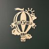 Hőlégballon – fa fali dekor babaszobába